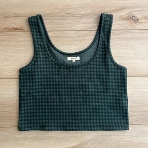 Madewell Jacquard Tank Top in Gingham Green